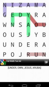 twisty word search puzzle screen
