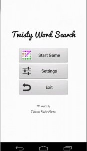 twisty word search puzzle home screen